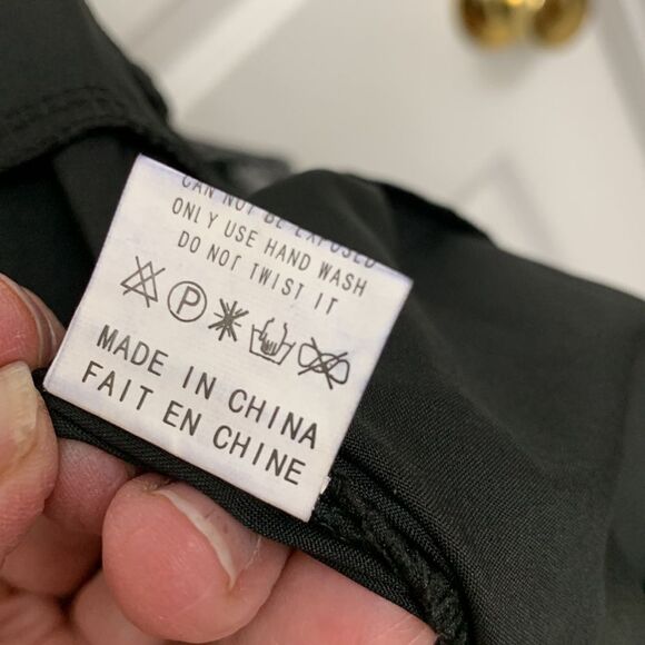 Size extra large black jumpsuit with lace/embroidery top and sleeves. - Picture 7 of 9